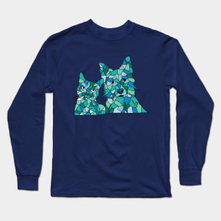 DOG AND CAT - Stained glass style Long Sleeve T-Shirt